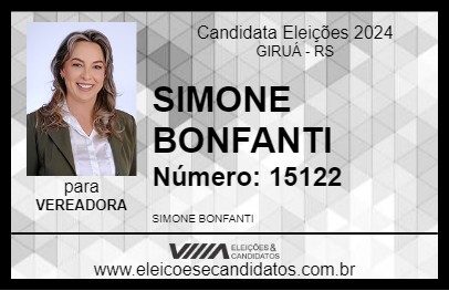 Candidato SIMONE BONFANTI 2024 - GIRUÁ - Eleições