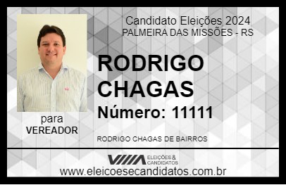 Candidato RODRIGO CHAGAS 2024 - PALMEIRA DAS MISSÕES - Eleições