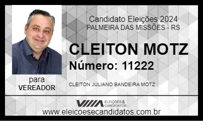 Candidato CLEITON MOTZ 2024 - PALMEIRA DAS MISSÕES - Eleições