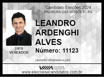 Candidato LEANDRO ARDENGHI ALVES 2024 - PALMEIRA DAS MISSÕES - Eleições