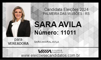 Candidato SARA AVILA 2024 - PALMEIRA DAS MISSÕES - Eleições