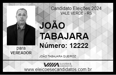 Candidato JOÃO TABAJARA 2024 - VALE VERDE - Eleições