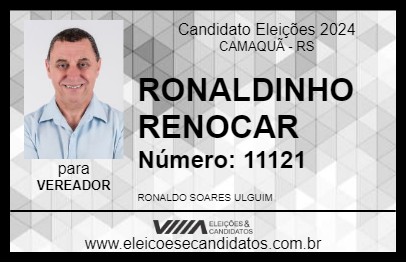 Candidato RONALDINHO RENOCAR 2024 - CAMAQUÃ - Eleições