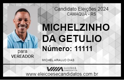 Candidato MICHELZINHO DA GETULIO 2024 - CAMAQUÃ - Eleições