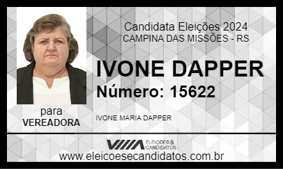 Candidato IVONE DAPPER 2024 - CAMPINA DAS MISSÕES - Eleições