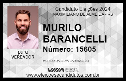 Candidato MURILO BARANCELLI 2024 - MAXIMILIANO DE ALMEIDA - Eleições