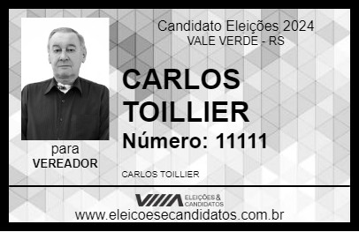 Candidato CARLOS TOILLIER 2024 - VALE VERDE - Eleições