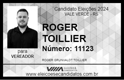 Candidato ROGER TOILLIER 2024 - VALE VERDE - Eleições