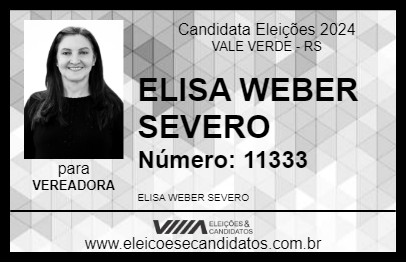 Candidato ELISA WEBER SEVERO 2024 - VALE VERDE - Eleições