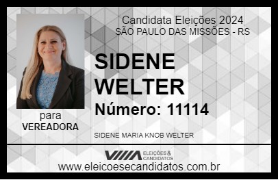 Candidato SIDENE WELTER 2024 - SÃO PAULO DAS MISSÕES - Eleições