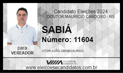 Candidato SABIÁ 2024 - DOUTOR MAURÍCIO CARDOSO - Eleições