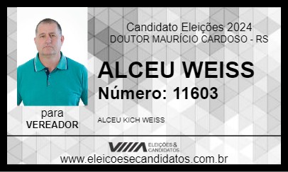 Candidato ALCEU WEISS 2024 - DOUTOR MAURÍCIO CARDOSO - Eleições