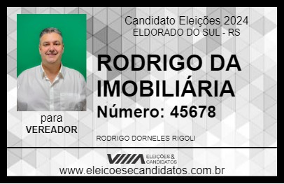 Candidato RODRIGO DA IMOBILIÁRIA 2024 - ELDORADO DO SUL - Eleições