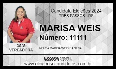 Candidato MARISA WEIS 2024 - TRÊS PASSOS - Eleições