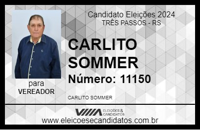 Candidato CARLITO SOMMER 2024 - TRÊS PASSOS - Eleições