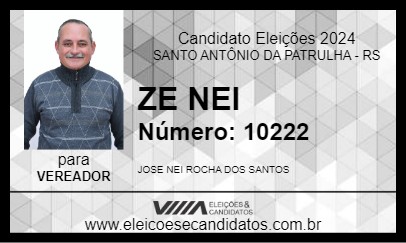 Candidato ZE NEI 2024 - SANTO ANTÔNIO DA PATRULHA - Eleições