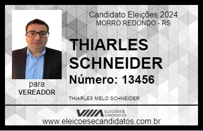 Candidato THIARLES SCHNEIDER 2024 - MORRO REDONDO - Eleições