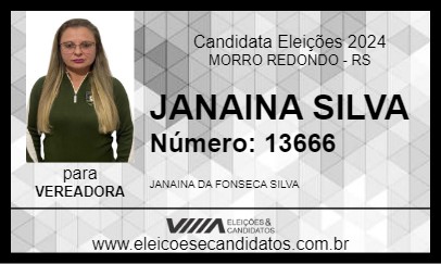 Candidato JANAINA SILVA 2024 - MORRO REDONDO - Eleições