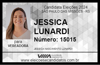 Candidato JESSICA LUNARDI 2024 - SÃO PAULO DAS MISSÕES - Eleições