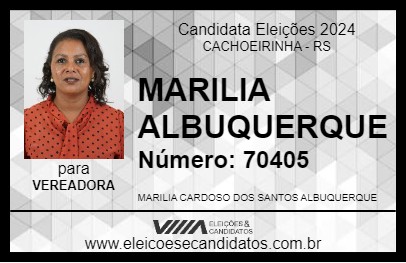 Candidato MARILIA ALBUQUERQUE 2024 - CACHOEIRINHA - Eleições