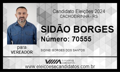 Candidato SIDÃO BORGES 2024 - CACHOEIRINHA - Eleições