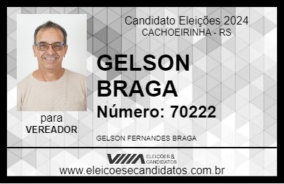 Candidato GELSON BRAGA 2024 - CACHOEIRINHA - Eleições