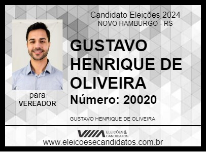 Candidato GUSTAVO HENRIQUE DE OLIVEIRA 2024 - NOVO HAMBURGO - Eleições