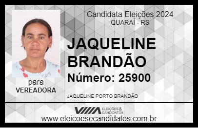 Candidato JAQUELINE BRANDÃO 2024 - QUARAÍ - Eleições