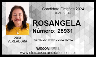 Candidato ROSANGELA 2024 - QUARAÍ - Eleições