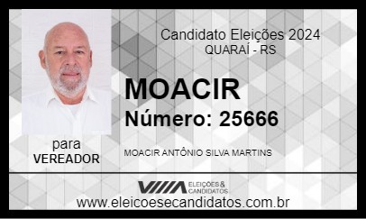 Candidato MOACIR 2024 - QUARAÍ - Eleições