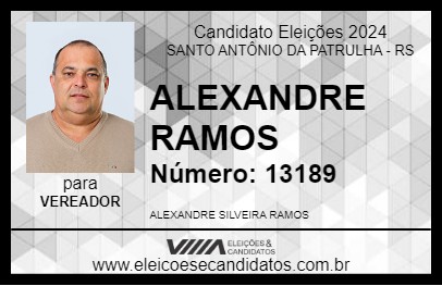 Candidato ALEXANDRE RAMOS 2024 - SANTO ANTÔNIO DA PATRULHA - Eleições