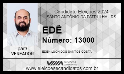 Candidato EDÊ 2024 - SANTO ANTÔNIO DA PATRULHA - Eleições