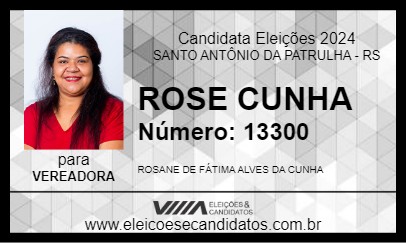 Candidato ROSE CUNHA 2024 - SANTO ANTÔNIO DA PATRULHA - Eleições