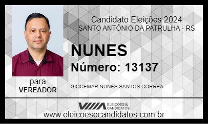 Candidato NUNES 2024 - SANTO ANTÔNIO DA PATRULHA - Eleições