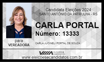 Candidato CARLA PORTAL 2024 - SANTO ANTÔNIO DA PATRULHA - Eleições