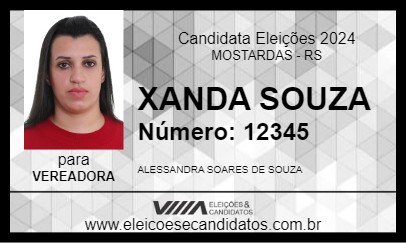 Candidato XANDA SOUZA 2024 - MOSTARDAS - Eleições