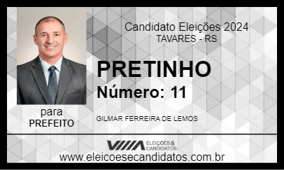 Candidato PRETINHO 2024 - TAVARES - Eleições