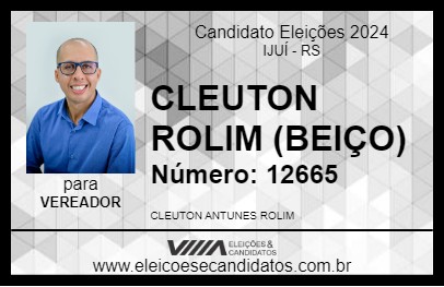 Candidato CLEUTON ROLIM (BEIÇO) 2024 - IJUÍ - Eleições