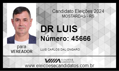 Candidato DR LUIS 2024 - MOSTARDAS - Eleições