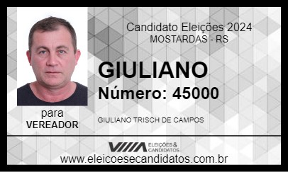 Candidato GIULIANO 2024 - MOSTARDAS - Eleições