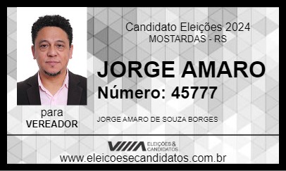 Candidato JORGE AMARO 2024 - MOSTARDAS - Eleições