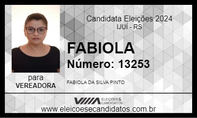 Candidato FABIOLA 2024 - IJUÍ - Eleições