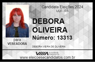 Candidato DEBORA OLIVEIRA 2024 - IJUÍ - Eleições