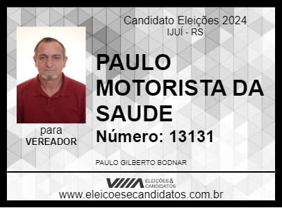 Candidato PAULO MOTORISTA 2024 - IJUÍ - Eleições