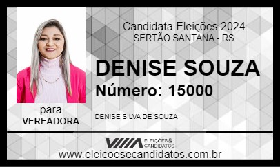 Candidato DENISE SOUZA 2024 - SERTÃO SANTANA - Eleições