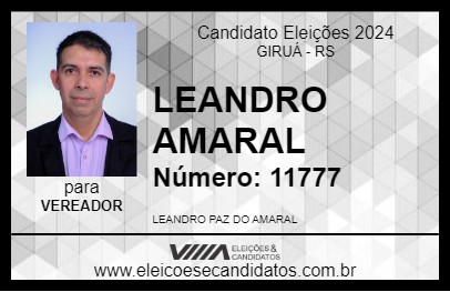 Candidato LEANDRO AMARAL 2024 - GIRUÁ - Eleições