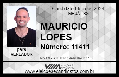 Candidato MAURICIO LOPES 2024 - GIRUÁ - Eleições