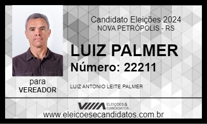 Candidato LUIZ PALMER 2024 - NOVA PETRÓPOLIS - Eleições