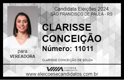 Candidato CLARISSE CONCEIÇÃO 2024 - SÃO FRANCISCO DE PAULA - Eleições