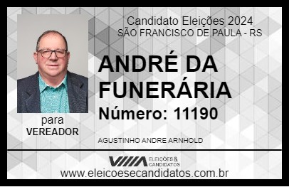 Candidato ANDRÉ DA FUNERÁRIA 2024 - SÃO FRANCISCO DE PAULA - Eleições